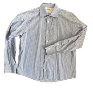 Shirt by Shirt Blue Print Button Down Dress Shirt Size Large